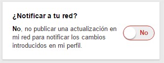 No notificar cambios en Linkedin